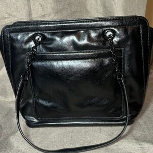 Calvin Klein Hailey Tote, Black with Black Chain